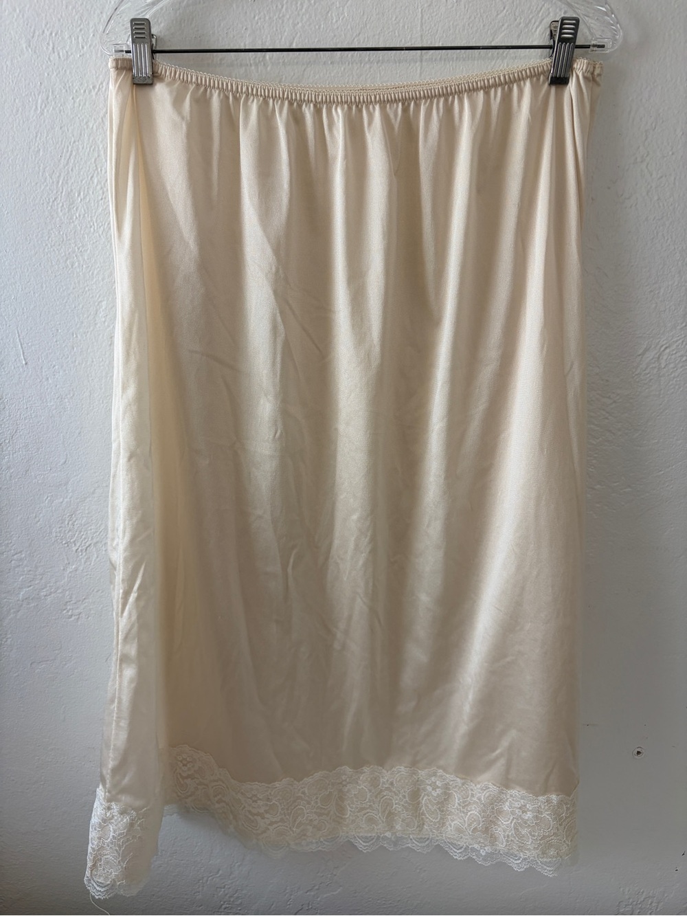 Lightweight Cream Half Slip with Lace Trim
